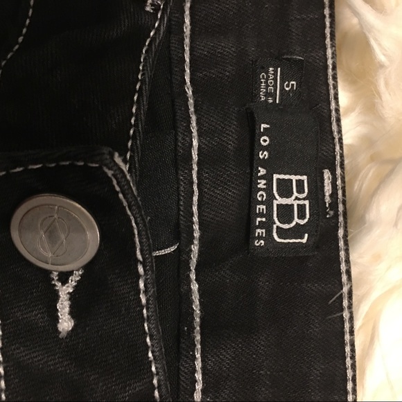 BBJ Los Angeles Black with White Stitching Jeans - Picture 4 of 4
